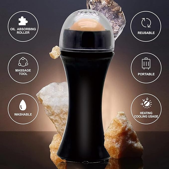 Rodillo Facial de Piedra Volcánica | Elimina el Exceso de Grasa